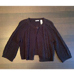 Liz & Co. Black Shrug One-Button Sweater - Size: M